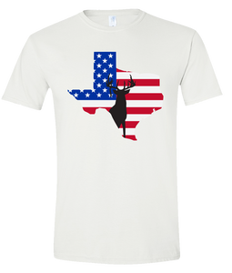 Short Sleeve T-Shirt Texas White Whitetail Deer Vibrant Design High Quality Tight Knit Ring Spun Low Maintenance Cotton Printed With The Newest Available Color Transfer Technology