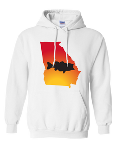 Pullover Hooded Sweatshirt Georgia White Large Mouth Bass Vibrant Design High Quality Tight Knit Ring Spun Low Maintenance Cotton Printed With The Newest Available Color Transfer Technology
