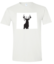 Load image into Gallery viewer, Short Sleeve T-Shirt Wyoming White Whitetail Deer Vibrant Design High Quality Tight Knit Ring Spun Low Maintenance Cotton Printed With The Newest Available Color Transfer Technology