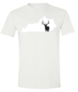 Short Sleeve T-Shirt Kentucky White Elk Vibrant Design High Quality Tight Knit Ring Spun Low Maintenance Cotton Printed With The Newest Available Color Transfer Technology