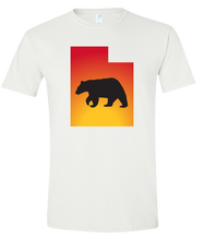 Load image into Gallery viewer, Short Sleeve T-Shirt Utah White Black Bear Vibrant Design High Quality Tight Knit Ring Spun Low Maintenance Cotton Printed With The Newest Available Color Transfer Technology