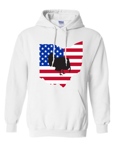 Pullover Hooded Sweatshirt Ohio White Turkey Vibrant Design High Quality Tight Knit Ring Spun Low Maintenance Cotton Printed With The Newest Available Color Transfer Technology