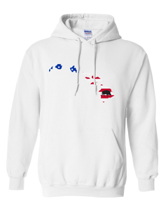 Pullover Hooded Sweatshirt Hawaii White Wild Hog Vibrant Design High Quality Tight Knit Ring Spun Low Maintenance Cotton Printed With The Newest Available Color Transfer Technology