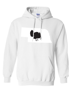 Pullover Hooded Sweatshirt Nebraska White Turkey Vibrant Design High Quality Tight Knit Ring Spun Low Maintenance Cotton Printed With The Newest Available Color Transfer Technology