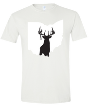 Load image into Gallery viewer, Short Sleeve T-Shirt Ohio White Whitetail Deer Vibrant Design High Quality Tight Knit Ring Spun Low Maintenance Cotton Printed With The Newest Available Color Transfer Technology