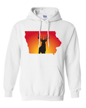 Load image into Gallery viewer, Pullover Hooded Sweatshirt Iowa White Whitetail Deer Vibrant Design High Quality Tight Knit Ring Spun Low Maintenance Cotton Printed With The Newest Available Color Transfer Technology