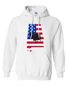 Pullover Hooded Sweatshirt Alabama White Turkey Vibrant Design High Quality Tight Knit Ring Spun Low Maintenance Cotton Printed With The Newest Available Color Transfer Technology