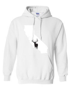 Pullover Hooded Sweatshirt California White Elk Vibrant Design High Quality Tight Knit Ring Spun Low Maintenance Cotton Printed With The Newest Available Color Transfer Technology