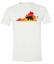 Load image into Gallery viewer, Short Sleeve T-Shirt Virginia White Black Bear Vibrant Design High Quality Tight Knit Ring Spun Low Maintenance Cotton Printed With The Newest Available Color Transfer Technology