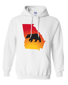 Pullover Hooded Sweatshirt Georgia White Black Bear Vibrant Design High Quality Tight Knit Ring Spun Low Maintenance Cotton Printed With The Newest Available Color Transfer Technology