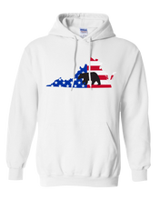 Load image into Gallery viewer, Pullover Hooded Sweatshirt Virginia White Black Bear Vibrant Design High Quality Tight Knit Ring Spun Low Maintenance Cotton Printed With The Newest Available Color Transfer Technology
