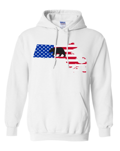 Pullover Hooded Sweatshirt Massachusetts White Black Bear Vibrant Design High Quality Tight Knit Ring Spun Low Maintenance Cotton Printed With The Newest Available Color Transfer Technology