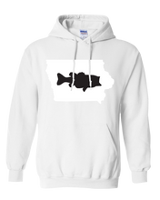 Load image into Gallery viewer, Pullover Hooded Sweatshirt Iowa White Large Mouth Bass Vibrant Design High Quality Tight Knit Ring Spun Low Maintenance Cotton Printed With The Newest Available Color Transfer Technology
