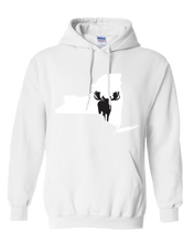 Load image into Gallery viewer, Pullover Hooded Sweatshirt New York White Moose Vibrant Design High Quality Tight Knit Ring Spun Low Maintenance Cotton Printed With The Newest Available Color Transfer Technology