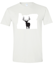 Load image into Gallery viewer, Short Sleeve T-Shirt Oregon White Elk Vibrant Design High Quality Tight Knit Ring Spun Low Maintenance Cotton Printed With The Newest Available Color Transfer Technology