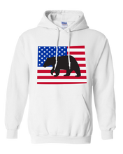 Load image into Gallery viewer, Pullover Hooded Sweatshirt Wyoming White Black Bear Vibrant Design High Quality Tight Knit Ring Spun Low Maintenance Cotton Printed With The Newest Available Color Transfer Technology