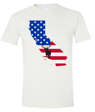 Load image into Gallery viewer, Short Sleeve T-Shirt California White Elk Vibrant Design High Quality Tight Knit Ring Spun Low Maintenance Cotton Printed With The Newest Available Color Transfer Technology