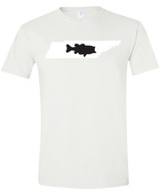 Load image into Gallery viewer, Short Sleeve T-Shirt Tennessee White Large Mouth Bass Vibrant Design High Quality Tight Knit Ring Spun Low Maintenance Cotton Printed With The Newest Available Color Transfer Technology