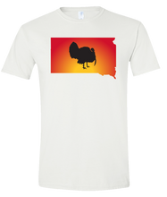 Load image into Gallery viewer, Short Sleeve T-Shirt South Dakota White Turkey Vibrant Design High Quality Tight Knit Ring Spun Low Maintenance Cotton Printed With The Newest Available Color Transfer Technology