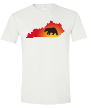 Load image into Gallery viewer, Short Sleeve T-Shirt Kentucky White Black Bear Vibrant Design High Quality Tight Knit Ring Spun Low Maintenance Cotton Printed With The Newest Available Color Transfer Technology