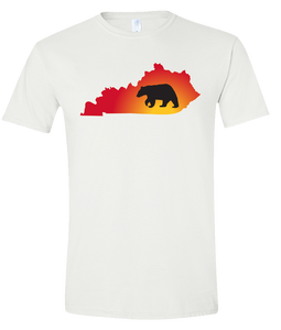 Short Sleeve T-Shirt Kentucky White Black Bear Vibrant Design High Quality Tight Knit Ring Spun Low Maintenance Cotton Printed With The Newest Available Color Transfer Technology
