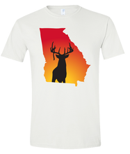 Load image into Gallery viewer, Short Sleeve T-Shirt Georgia White Whitetail Deer Vibrant Design High Quality Tight Knit Ring Spun Low Maintenance Cotton Printed With The Newest Available Color Transfer Technology