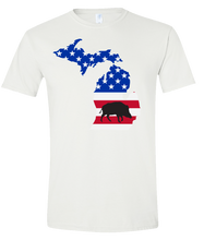 Load image into Gallery viewer, Short Sleeve T-Shirt Michigan White Wild Hog Vibrant Design High Quality Tight Knit Ring Spun Low Maintenance Cotton Printed With The Newest Available Color Transfer Technology