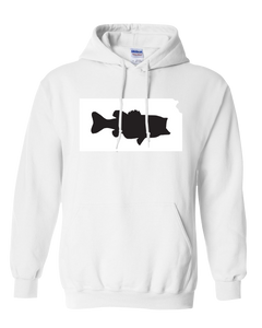 Pullover Hooded Sweatshirt Kansas White Large Mouth Bass Vibrant Design High Quality Tight Knit Ring Spun Low Maintenance Cotton Printed With The Newest Available Color Transfer Technology