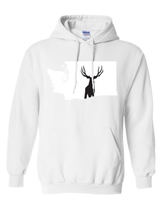 Pullover Hooded Sweatshirt Washington White Mule Deer Vibrant Design High Quality Tight Knit Ring Spun Low Maintenance Cotton Printed With The Newest Available Color Transfer Technology