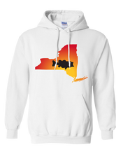Load image into Gallery viewer, Pullover Hooded Sweatshirt New York White Large Mouth Bass Vibrant Design High Quality Tight Knit Ring Spun Low Maintenance Cotton Printed With The Newest Available Color Transfer Technology