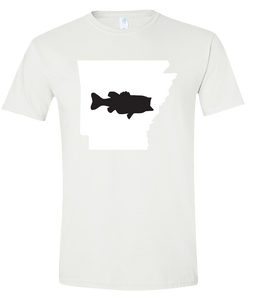 Short Sleeve T-Shirt Arkansas White Large Mouth Bass Vibrant Design High Quality Tight Knit Ring Spun Low Maintenance Cotton Printed With The Newest Available Color Transfer Technology