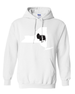 Pullover Hooded Sweatshirt New York White Turkey Vibrant Design High Quality Tight Knit Ring Spun Low Maintenance Cotton Printed With The Newest Available Color Transfer Technology