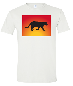 Short Sleeve T-Shirt Colorado White Mountain Lion Vibrant Design High Quality Tight Knit Ring Spun Low Maintenance Cotton Printed With The Newest Available Color Transfer Technology