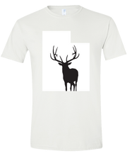 Load image into Gallery viewer, Short Sleeve T-Shirt Utah White Elk Vibrant Design High Quality Tight Knit Ring Spun Low Maintenance Cotton Printed With The Newest Available Color Transfer Technology
