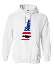 Load image into Gallery viewer, Pullover Hooded Sweatshirt New Hampshire White Large Mouth Bass Vibrant Design High Quality Tight Knit Ring Spun Low Maintenance Cotton Printed With The Newest Available Color Transfer Technology