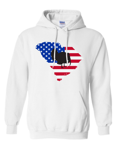 Pullover Hooded Sweatshirt South Carolina White Turkey Vibrant Design High Quality Tight Knit Ring Spun Low Maintenance Cotton Printed With The Newest Available Color Transfer Technology