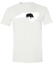 Load image into Gallery viewer, Short Sleeve T-Shirt North Carolina White Wild Hog Vibrant Design High Quality Tight Knit Ring Spun Low Maintenance Cotton Printed With The Newest Available Color Transfer Technology