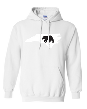 Load image into Gallery viewer, Pullover Hooded Sweatshirt North Carolina White Black Bear Vibrant Design High Quality Tight Knit Ring Spun Low Maintenance Cotton Printed With The Newest Available Color Transfer Technology