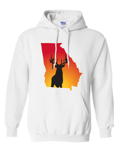 Pullover Hooded Sweatshirt Georgia White Whitetail Deer Vibrant Design High Quality Tight Knit Ring Spun Low Maintenance Cotton Printed With The Newest Available Color Transfer Technology