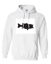 Load image into Gallery viewer, Pullover Hooded Sweatshirt Wyoming White Large Mouth Bass Vibrant Design High Quality Tight Knit Ring Spun Low Maintenance Cotton Printed With The Newest Available Color Transfer Technology