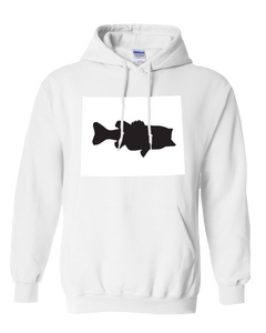 Pullover Hooded Sweatshirt Wyoming White Large Mouth Bass Vibrant Design High Quality Tight Knit Ring Spun Low Maintenance Cotton Printed With The Newest Available Color Transfer Technology