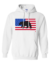 Load image into Gallery viewer, Pullover Hooded Sweatshirt South Dakota White Black Bear Vibrant Design High Quality Tight Knit Ring Spun Low Maintenance Cotton Printed With The Newest Available Color Transfer Technology