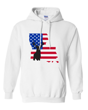 Load image into Gallery viewer, Pullover Hooded Sweatshirt Louisiana White Whitetail Deer Vibrant Design High Quality Tight Knit Ring Spun Low Maintenance Cotton Printed With The Newest Available Color Transfer Technology