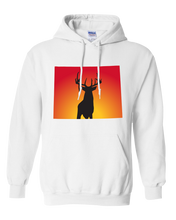 Load image into Gallery viewer, Pullover Hooded Sweatshirt Wyoming White Whitetail Deer Vibrant Design High Quality Tight Knit Ring Spun Low Maintenance Cotton Printed With The Newest Available Color Transfer Technology