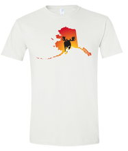 Load image into Gallery viewer, Short Sleeve T-Shirt Alaska White Moose Vibrant Design High Quality Tight Knit Ring Spun Low Maintenance Cotton Printed With The Newest Available Color Transfer Technology