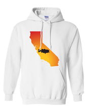 Load image into Gallery viewer, Pullover Hooded Sweatshirt California White Large Mouth Bass Vibrant Design High Quality Tight Knit Ring Spun Low Maintenance Cotton Printed With The Newest Available Color Transfer Technology