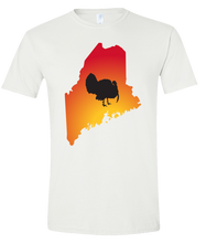 Load image into Gallery viewer, Short Sleeve T-Shirt Maine White Turkey Vibrant Design High Quality Tight Knit Ring Spun Low Maintenance Cotton Printed With The Newest Available Color Transfer Technology