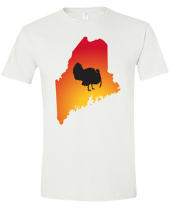 Short Sleeve T-Shirt Maine White Turkey Vibrant Design High Quality Tight Knit Ring Spun Low Maintenance Cotton Printed With The Newest Available Color Transfer Technology