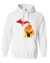 Load image into Gallery viewer, Pullover Hooded Sweatshirt Michigan White Moose Vibrant Design High Quality Tight Knit Ring Spun Low Maintenance Cotton Printed With The Newest Available Color Transfer Technology