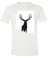 Load image into Gallery viewer, Short Sleeve T-Shirt Arizona White Mule Deer Vibrant Design High Quality Tight Knit Ring Spun Low Maintenance Cotton Printed With The Newest Available Color Transfer Technology